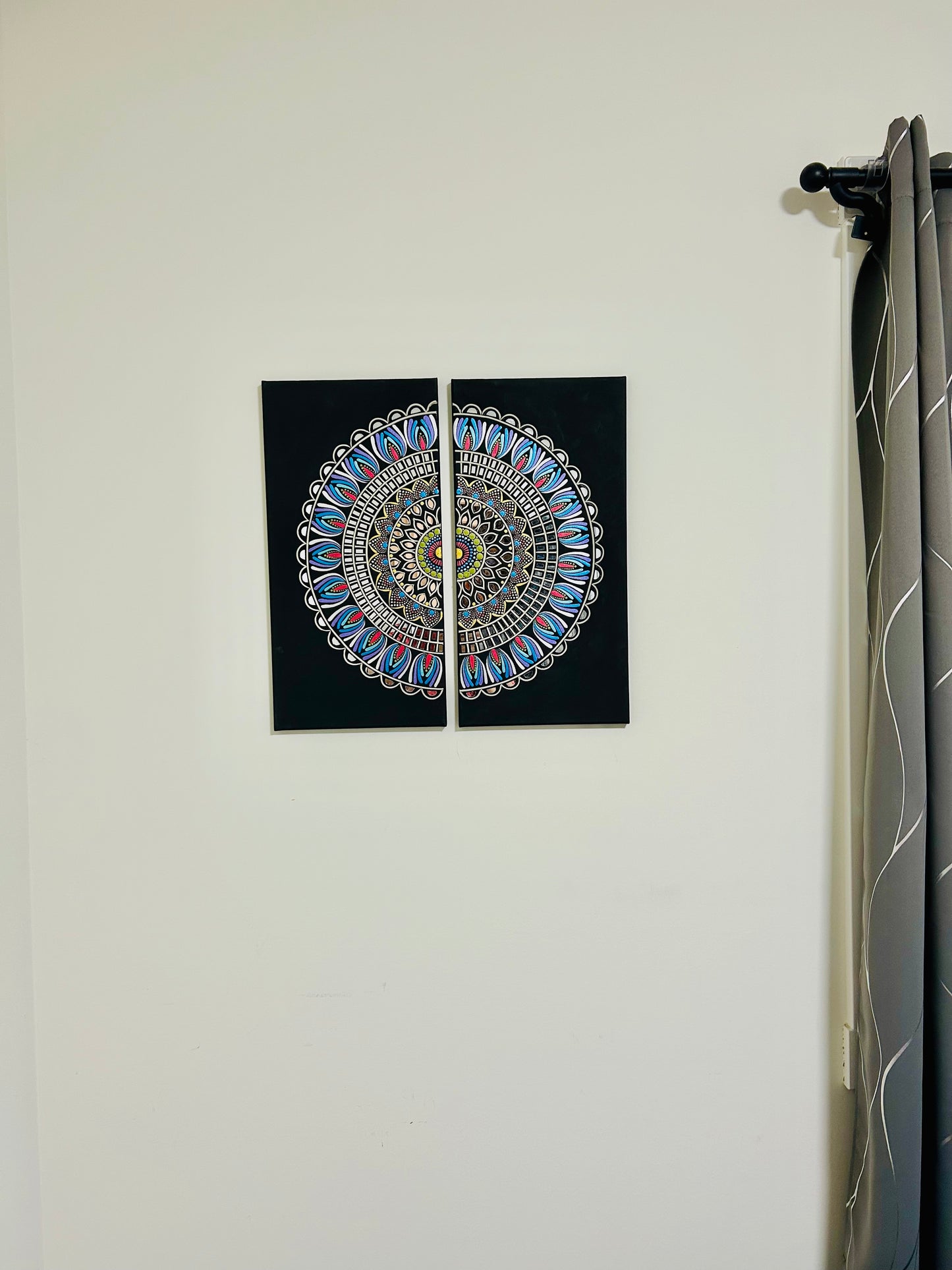 Moonlit Mosaic - Lippan & Mandala art fusion Handmade - Dots & Clay